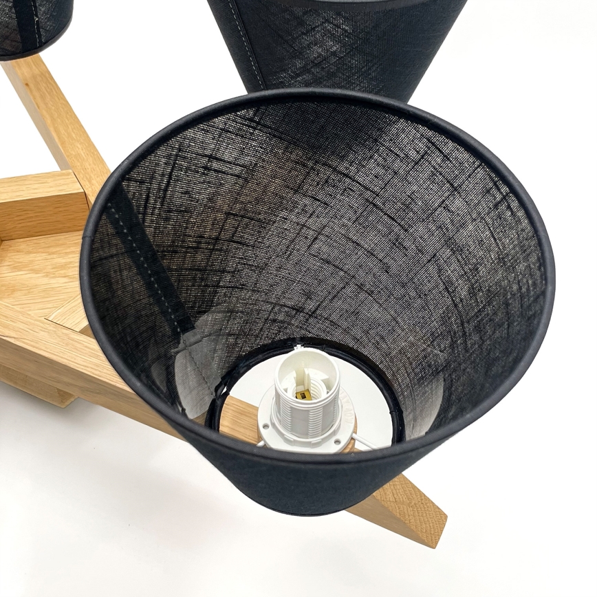 Brilagi - Bevestigde hanglamp ANTHONY 5xE14/40W/230V eiken/zwart