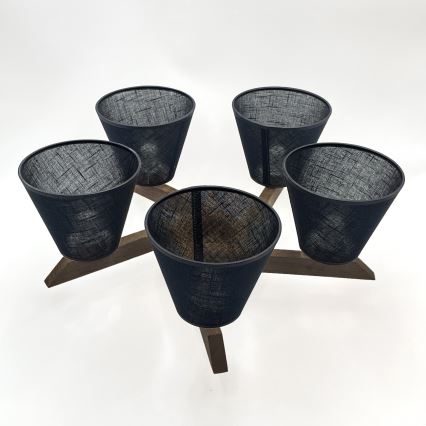 Brilagi - Bevestigde hanglamp ANTHONY 5xE14/40W/230V eiken/zwart