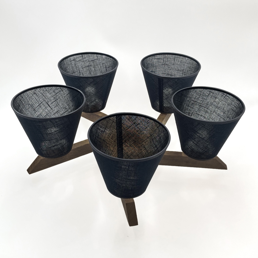 Brilagi - Bevestigde hanglamp ANTHONY 5xE14/40W/230V eiken/zwart
