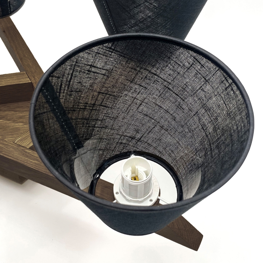 Brilagi - Bevestigde hanglamp ANTHONY 5xE14/40W/230V eiken/zwart