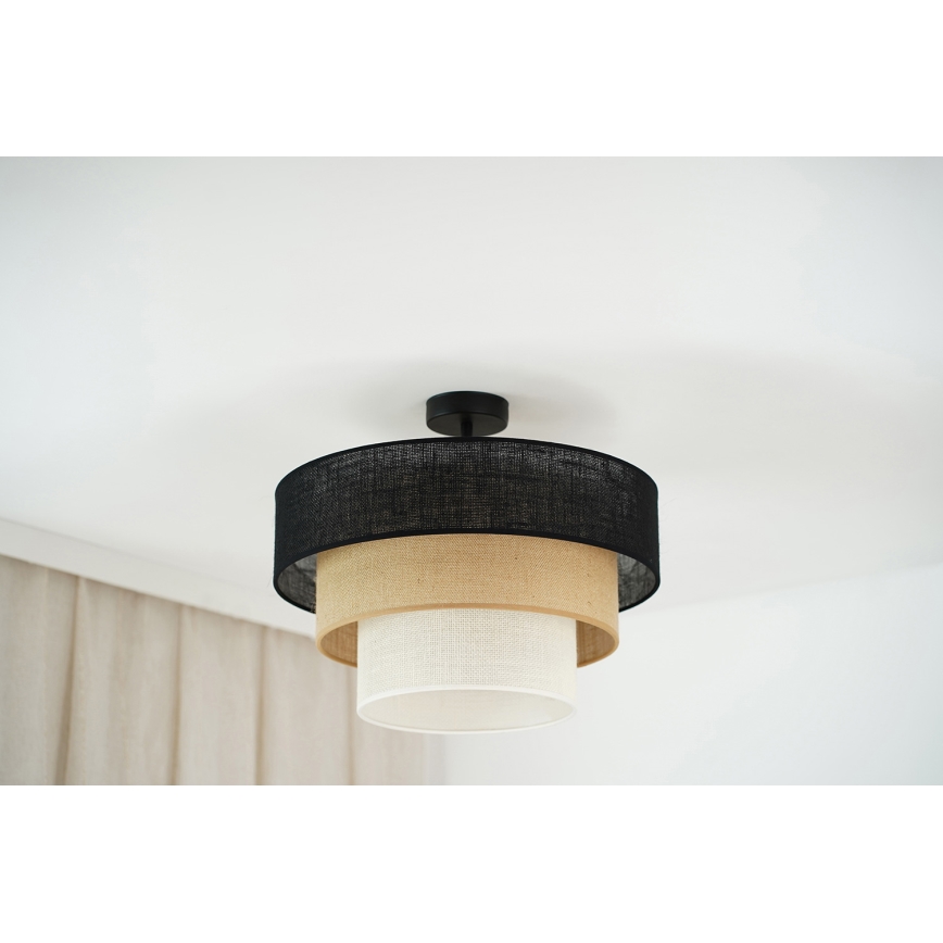 Brilagi - Bevestigde hanglamp ASPEN LUNETA 1xE27/15W/230V diameter 45 cm zwart/beige/crème