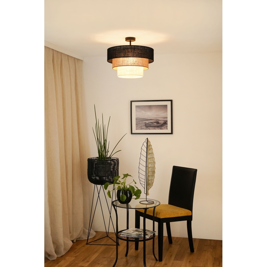 Brilagi - Bevestigde hanglamp ASPEN LUNETA 1xE27/15W/230V diameter 45 cm zwart/beige/crème