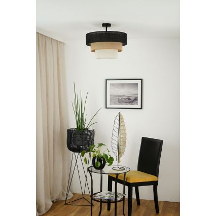 Brilagi - Bevestigde hanglamp ASPEN LUNETA 1xE27/15W/230V diameter 45 cm zwart/beige/crème