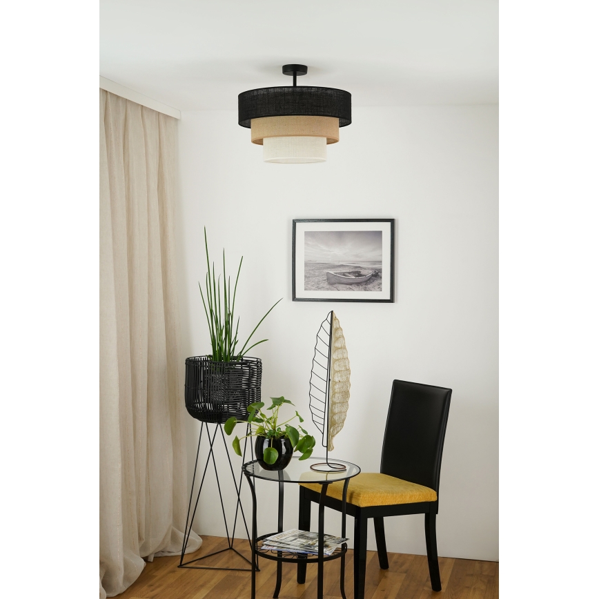 Brilagi - Bevestigde hanglamp ASPEN LUNETA 1xE27/15W/230V diameter 45 cm zwart/beige/crème