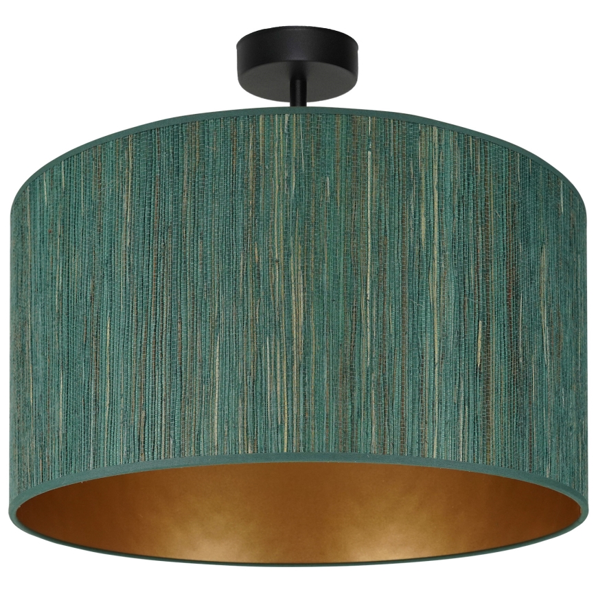 Brilagi - Bevestigde hanglamp BOSTON ROLLER 1xE27/15W/230V diameter 45 cm stro groen/goud