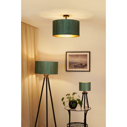 Brilagi - Bevestigde hanglamp BOSTON ROLLER 1xE27/15W/230V diameter 45 cm stro groen/goud