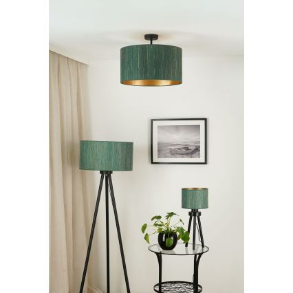 Brilagi - Bevestigde hanglamp BOSTON ROLLER 1xE27/15W/230V diameter 45 cm stro groen/goud