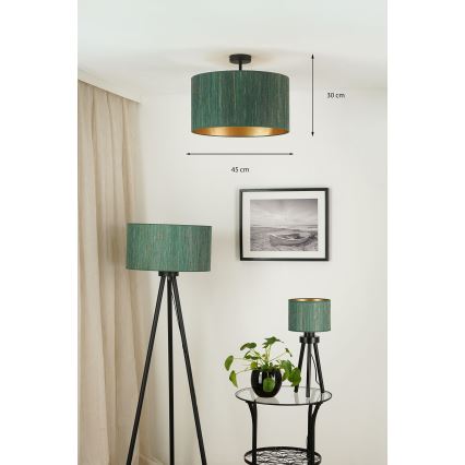 Brilagi - Bevestigde hanglamp BOSTON ROLLER 1xE27/15W/230V diameter 45 cm stro groen/goud