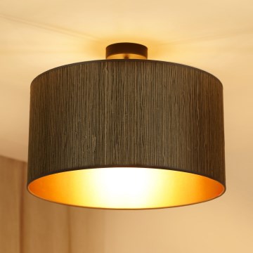 Brilagi - Bevestigde hanglamp BOSTON ROLLER 1xE27/15W/230V diameter 45 cm stro bruin/goud