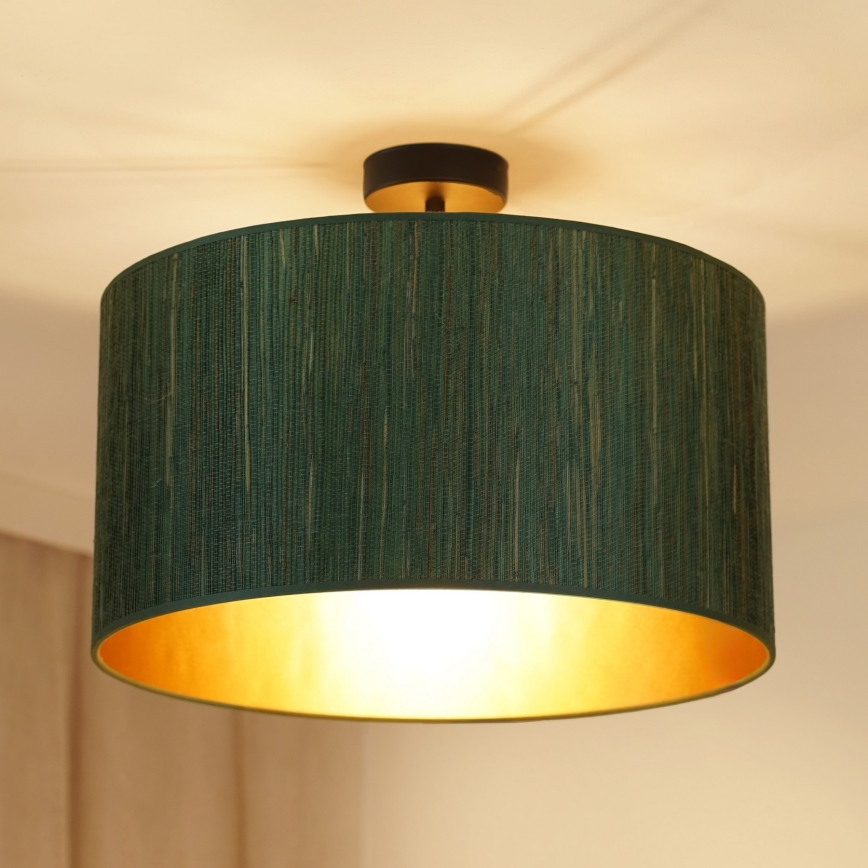Brilagi - Bevestigde hanglamp BOSTON ROLLER 1xE27/15W/230V diameter 45 cm stro groen/goud