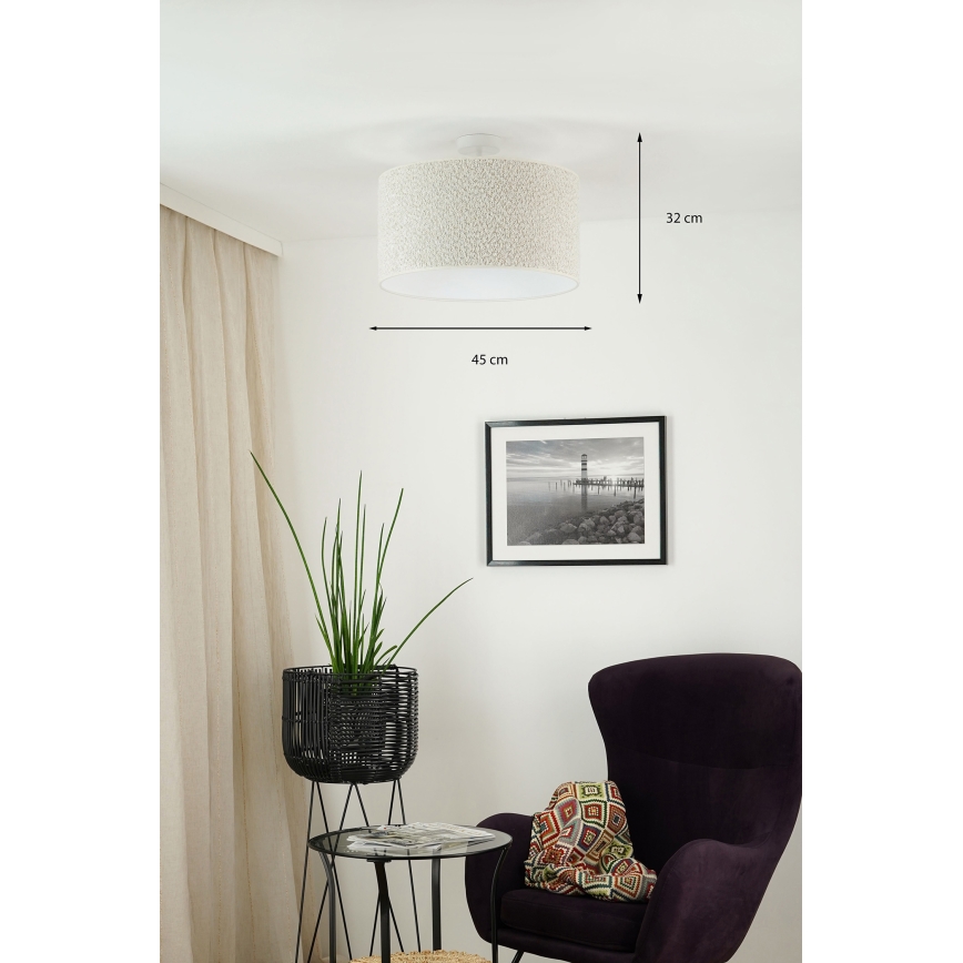 Brilagi - Bevestigde hanglamp BOUCLE ROLLER 1xE27/15W/230V diameter 45 cm crème