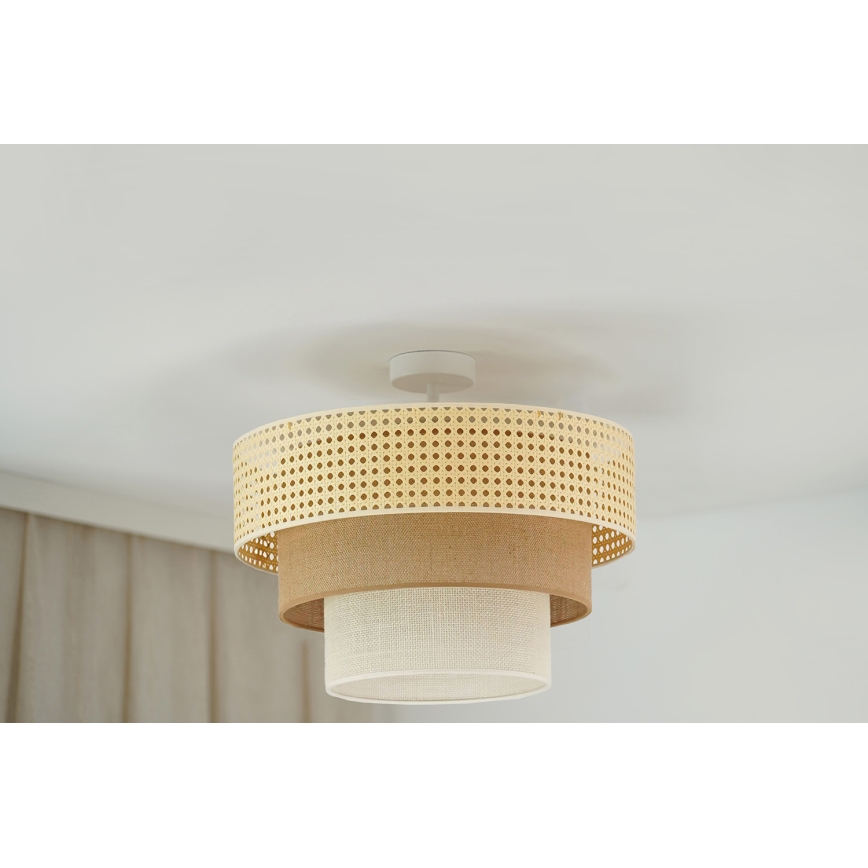 Brilagi - Bevestigde hanglamp CEDAR LUNETA 1xE27/15W/230V diameter 45 cm beige/bruin/crème