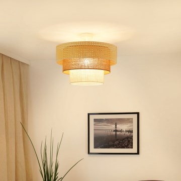 Brilagi - Bevestigde hanglamp CEDAR LUNETA 1xE27/15W/230V diameter 45 cm beige/bruin/crème