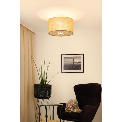Brilagi - Bevestigde hanglamp COUNTRY ROLLER 1xE27/15W/230V diameter 45 cm beige