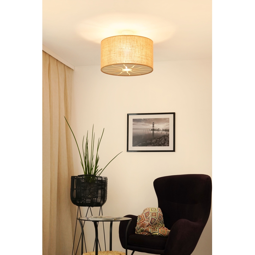 Brilagi - Bevestigde hanglamp COUNTRY ROLLER 1xE27/15W/230V diameter 45 cm beige