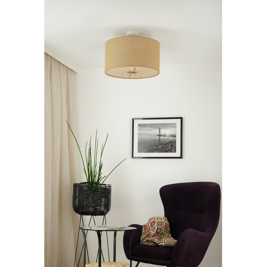 Brilagi - Bevestigde hanglamp COUNTRY ROLLER 1xE27/15W/230V diameter 45 cm beige