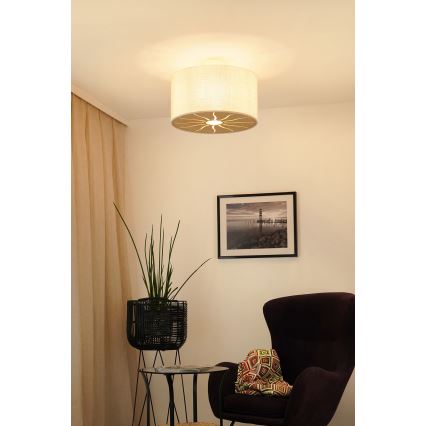 Brilagi - Bevestigde hanglamp COUNTRY ROLLER 1xE27/15W/230V diameter 45 cm crème
