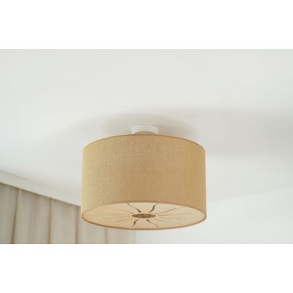 Brilagi - Bevestigde hanglamp COUNTRY ROLLER 1xE27/15W/230V diameter 50 cm beige