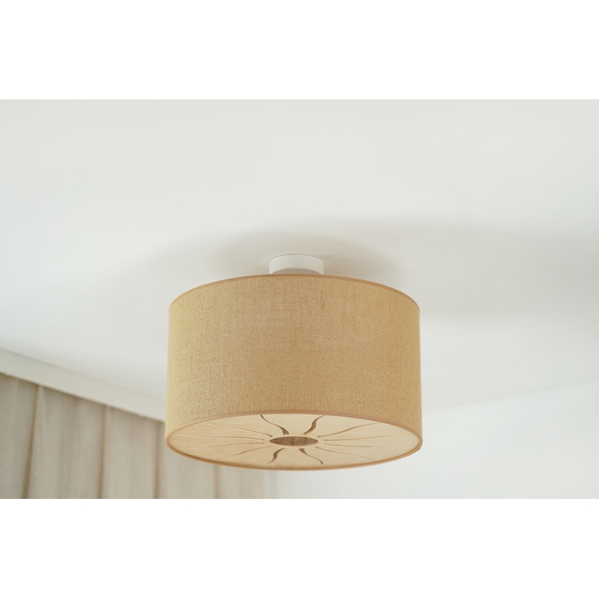 Brilagi - Bevestigde hanglamp COUNTRY ROLLER 1xE27/15W/230V diameter 50 cm beige