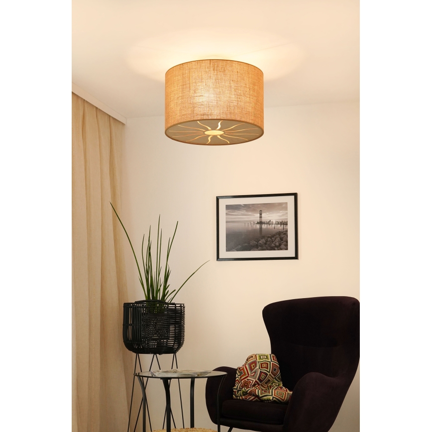 Brilagi - Bevestigde hanglamp COUNTRY ROLLER 1xE27/15W/230V diameter 50 cm beige
