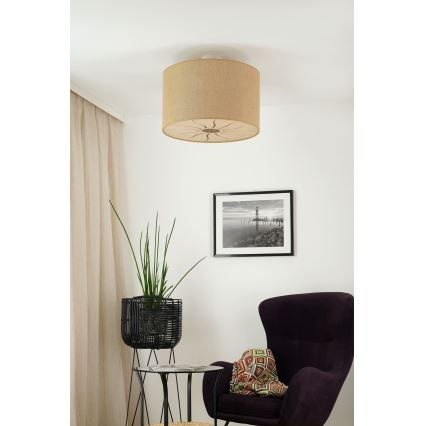 Brilagi - Bevestigde hanglamp COUNTRY ROLLER 1xE27/15W/230V diameter 50 cm beige