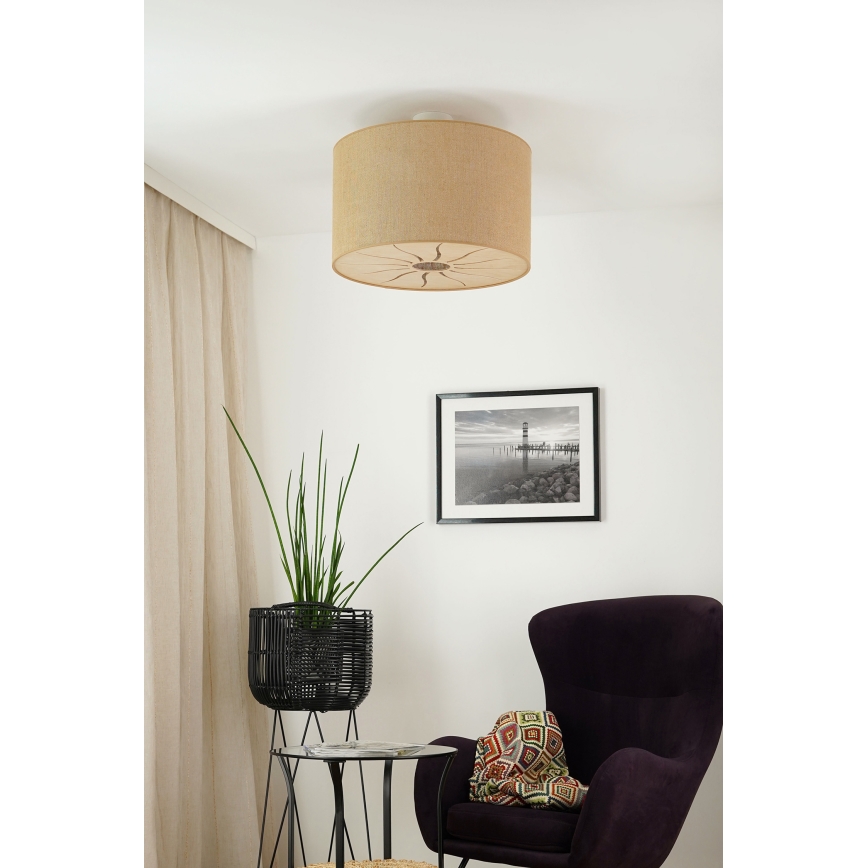 Brilagi - Bevestigde hanglamp COUNTRY ROLLER 1xE27/15W/230V diameter 50 cm beige