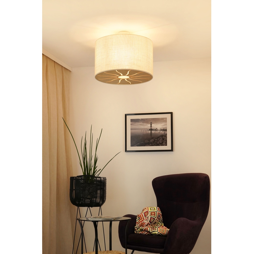 Brilagi - Bevestigde hanglamp COUNTRY ROLLER 1xE27/15W/230V diameter 50 cm crème