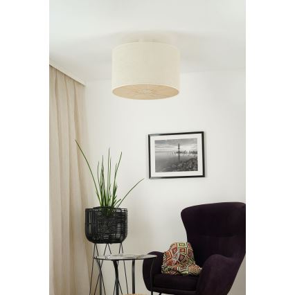 Brilagi - Bevestigde hanglamp COUNTRY ROLLER 1xE27/15W/230V diameter 50 cm crème