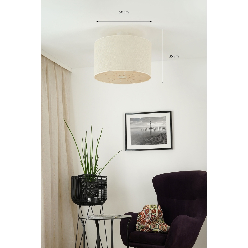 Brilagi - Bevestigde hanglamp COUNTRY ROLLER 1xE27/15W/230V diameter 50 cm crème