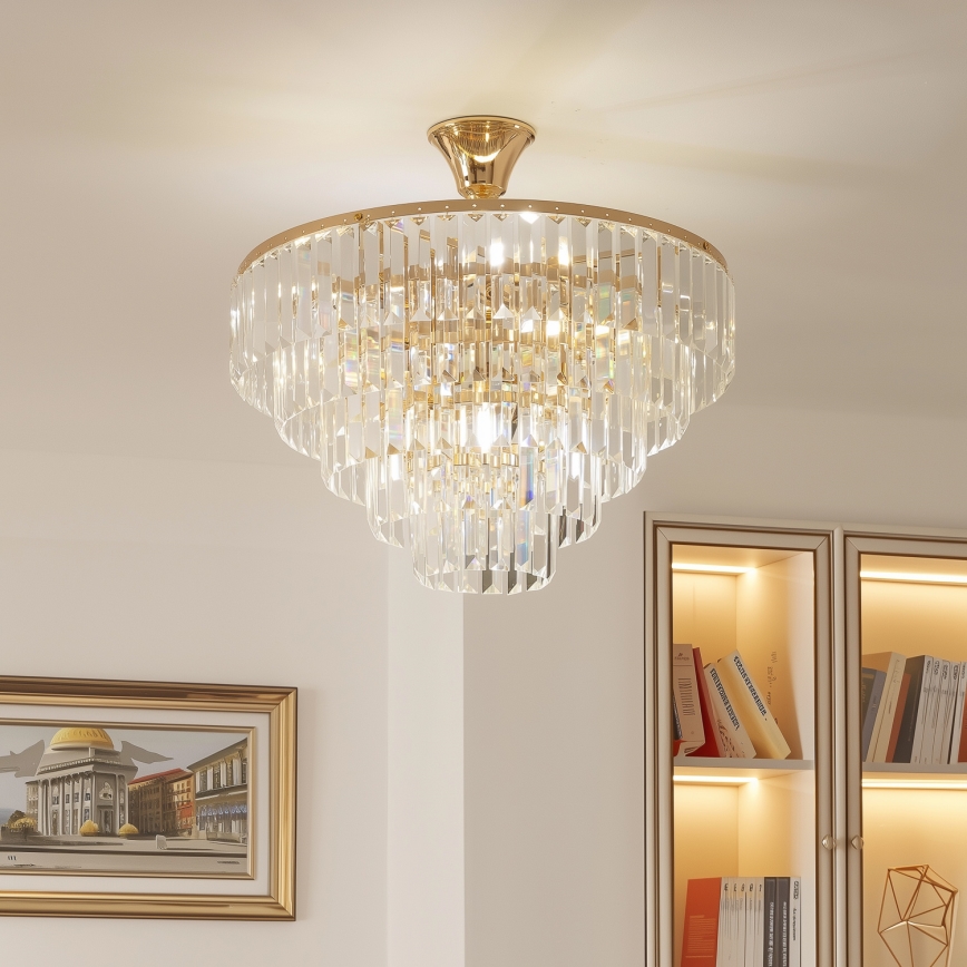 Brilagi - Bevestigde hanglamp CRYSTAL 5xE14/40W/230V goud