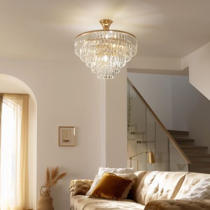 Brilagi - Bevestigde hanglamp CRYSTAL 5xE14/40W/230V goud
