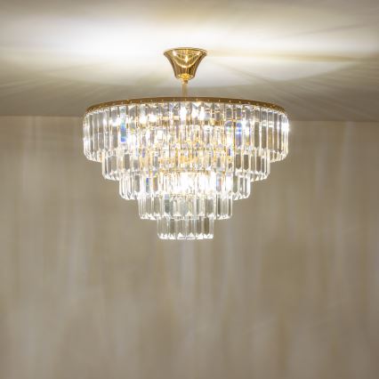 Brilagi - Bevestigde hanglamp CRYSTAL 5xE14/40W/230V goud