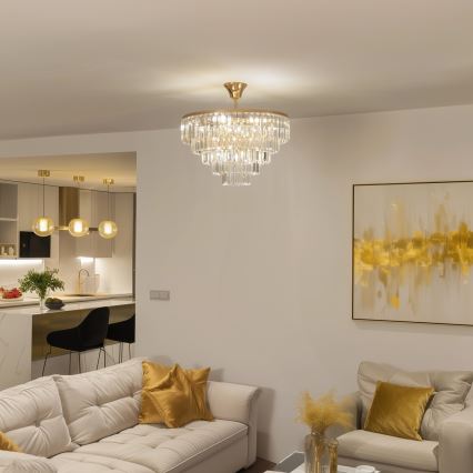 Brilagi - Bevestigde hanglamp CRYSTAL 5xE14/40W/230V goud