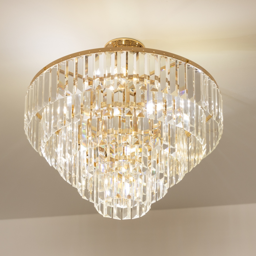 Brilagi - Bevestigde hanglamp CRYSTAL 5xE14/40W/230V goud