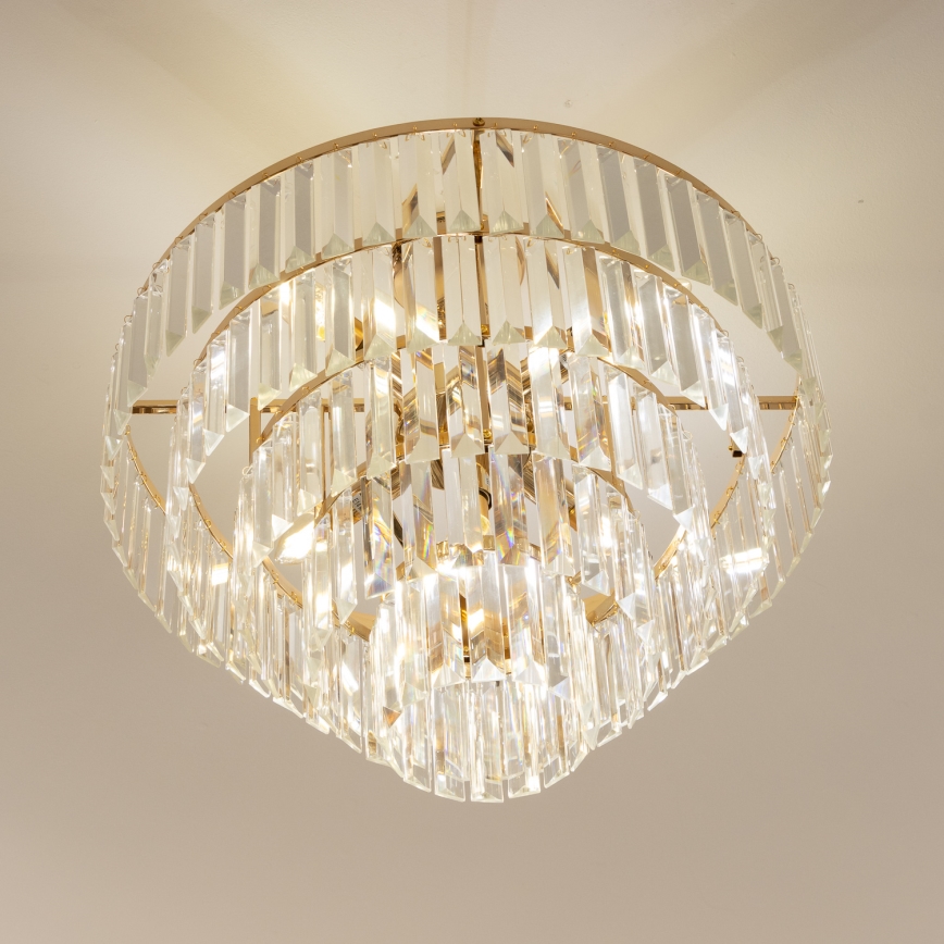 Brilagi - Bevestigde hanglamp CRYSTAL 5xE14/40W/230V goud