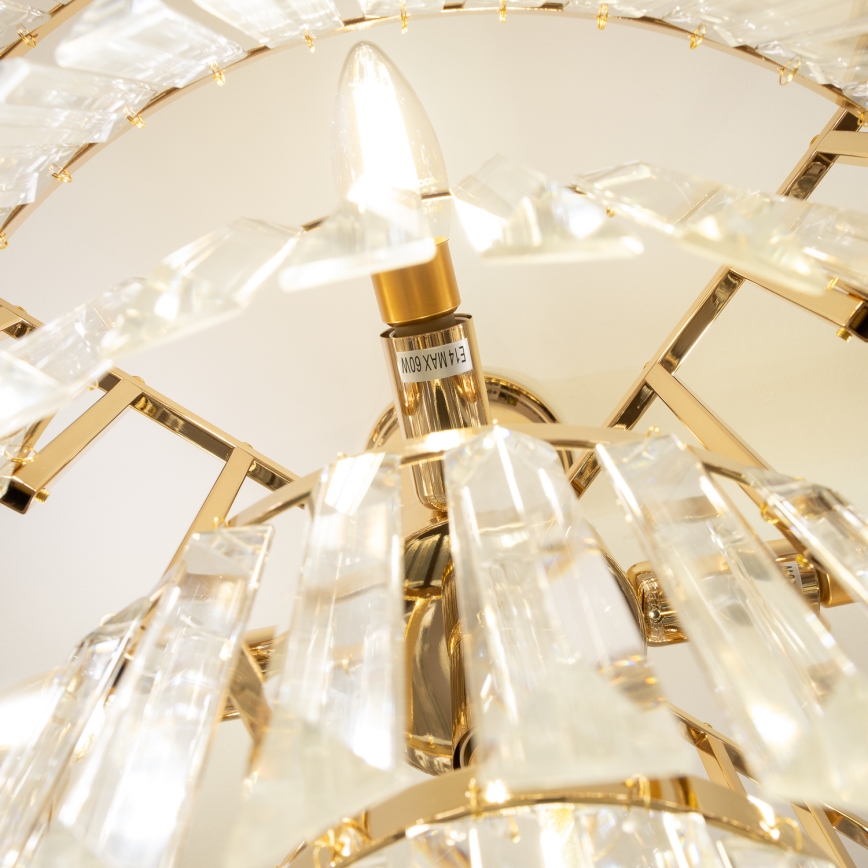 Brilagi - Bevestigde hanglamp CRYSTAL 5xE14/40W/230V goud