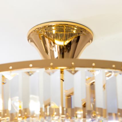 Brilagi - Bevestigde hanglamp CRYSTAL 5xE14/40W/230V goud