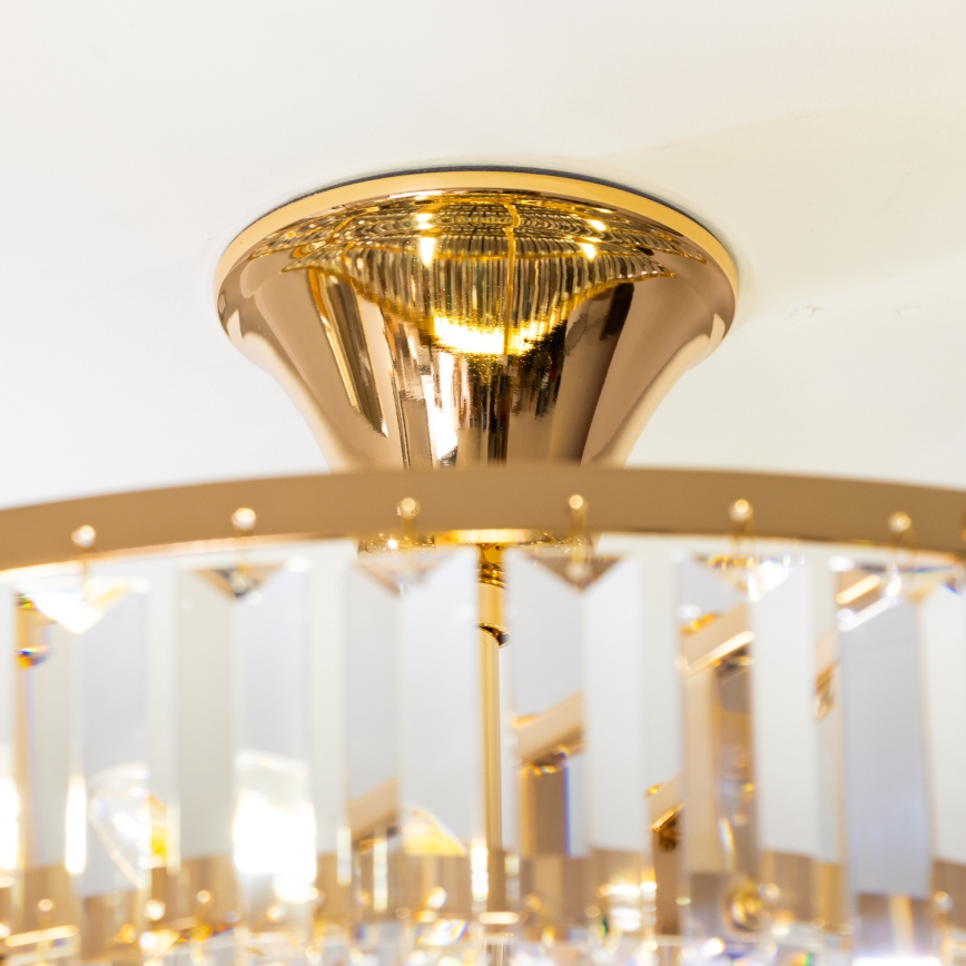 Brilagi - Bevestigde hanglamp CRYSTAL 5xE14/40W/230V goud