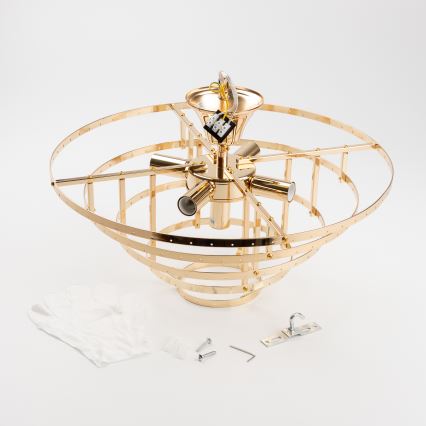 Brilagi - Bevestigde hanglamp CRYSTAL 5xE14/40W/230V goud