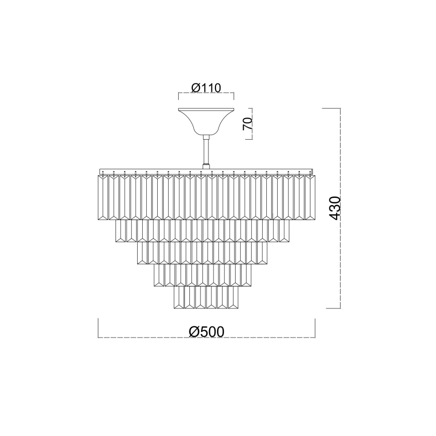 Brilagi - Bevestigde hanglamp CRYSTAL 5xE14/40W/230V goud