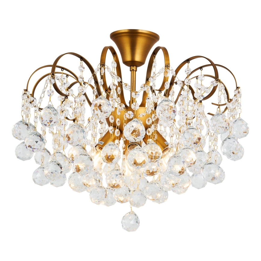 Brilagi - Bevestigde hanglamp CRYSTAL 6xE14/60W/230V brons