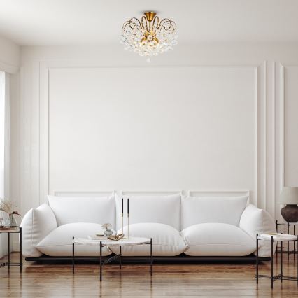 Brilagi - Bevestigde hanglamp CRYSTAL 6xE14/60W/230V brons