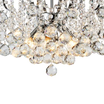 Brilagi - Bevestigde hanglamp CRYSTAL 6xE14/60W/230V glanzend chroom