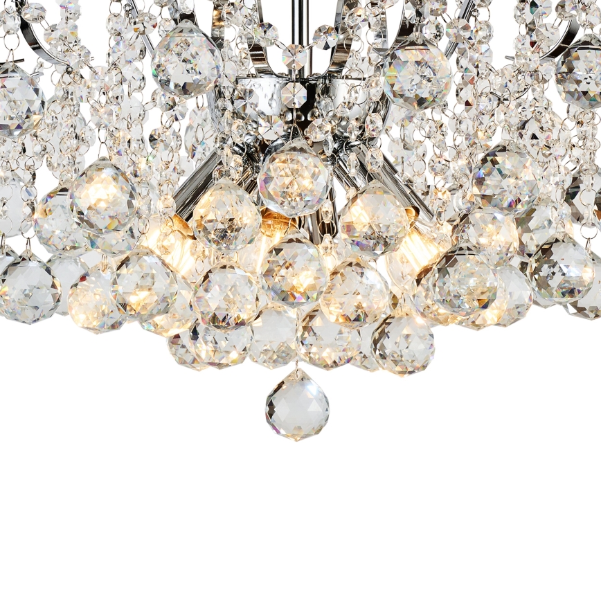 Brilagi - Bevestigde hanglamp CRYSTAL 6xE14/60W/230V glanzend chroom