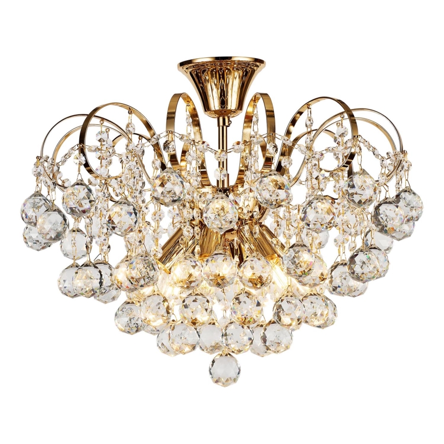 Brilagi - Bevestigde hanglamp CRYSTAL 6xE14/60W/230V goud