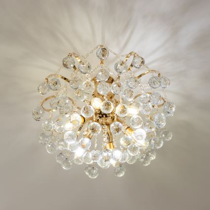 Brilagi - Bevestigde hanglamp CRYSTAL 6xE14/60W/230V goud