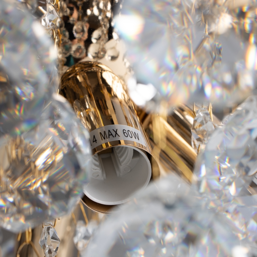 Brilagi - Bevestigde hanglamp CRYSTAL 6xE14/60W/230V goud