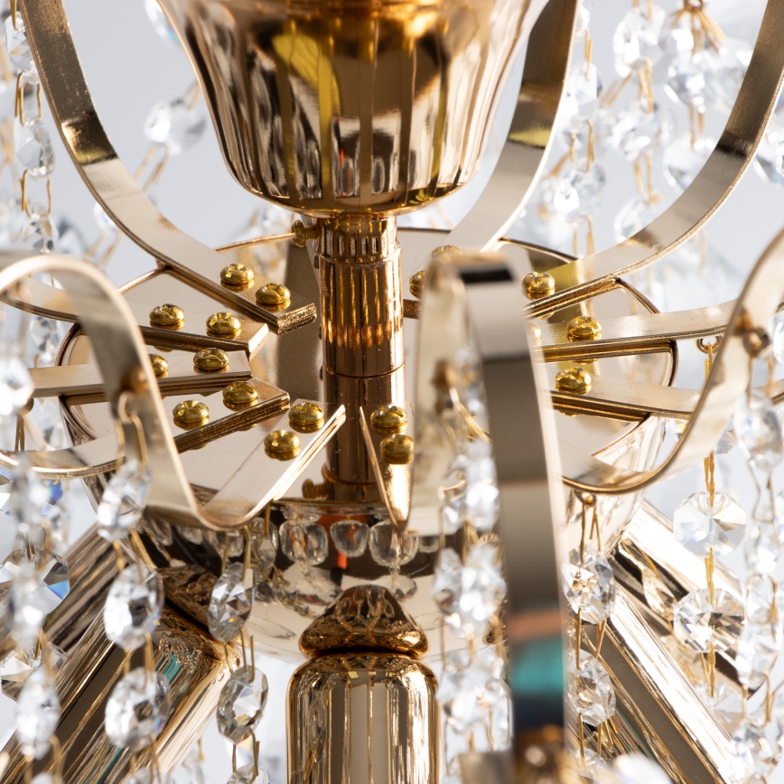 Brilagi - Bevestigde hanglamp CRYSTAL 6xE14/60W/230V goud