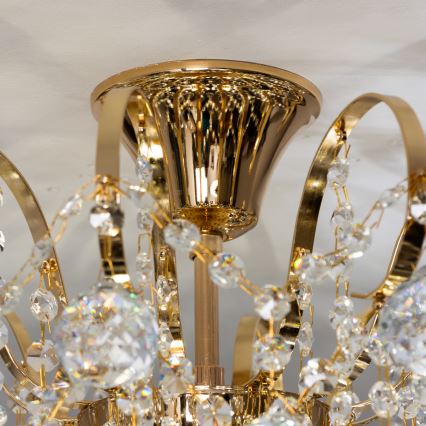 Brilagi - Bevestigde hanglamp CRYSTAL 6xE14/60W/230V goud