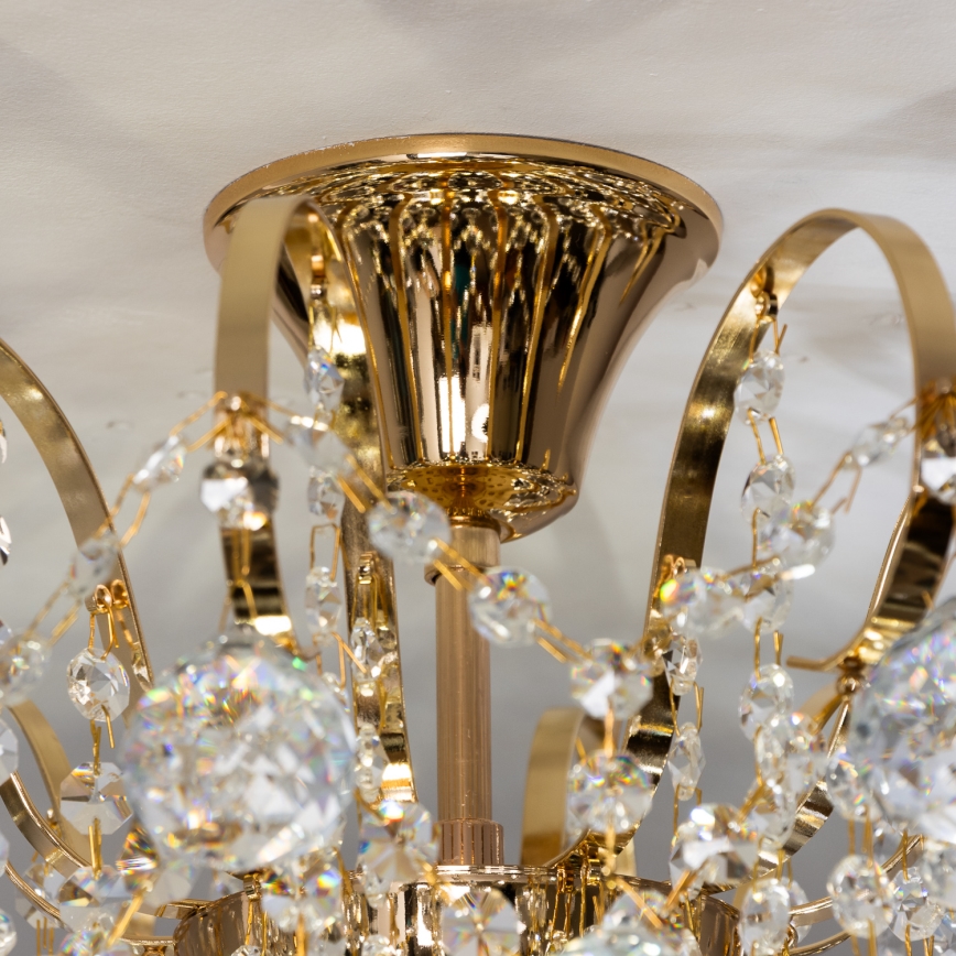 Brilagi - Bevestigde hanglamp CRYSTAL 6xE14/60W/230V goud